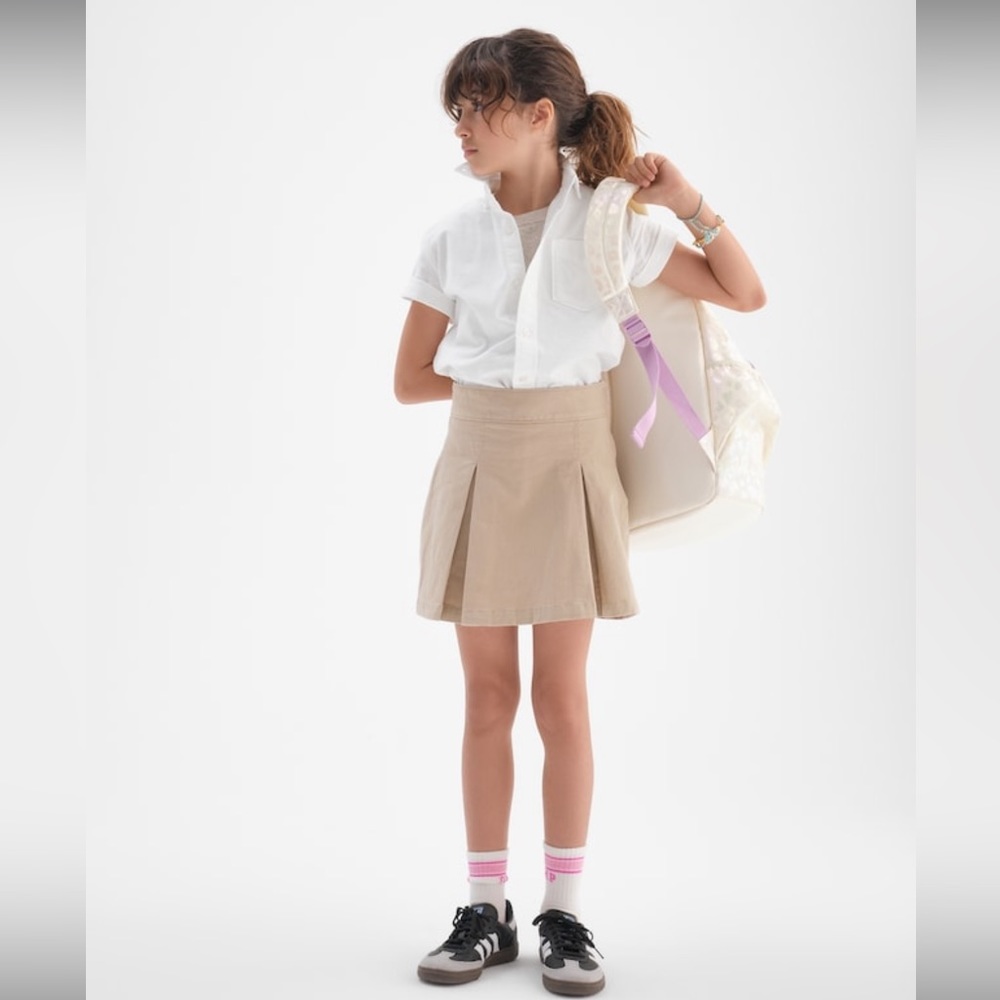 Gap Kids Uniform Pleated Khaki Skort 8 NWT